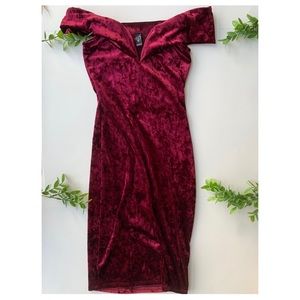Red velvet dress